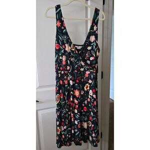 Boden Dress Sz 16 US Floral Tropical Willa Jersey Pull Over